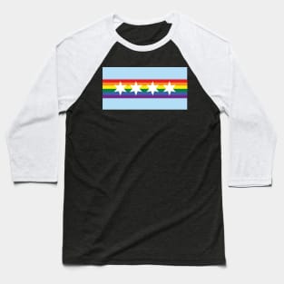 City of Chicago Flag for Gay Pride Baseball T-Shirt